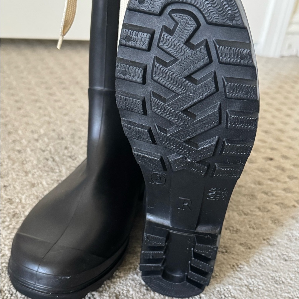 NEW Black Rubber Rain Boots - Picture 3 of 3